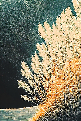 JPG 편집이미지 자연 붓터치 수채화 갈대 풍경 사람없음 편집실사 식물 CG 생태계 파일형식