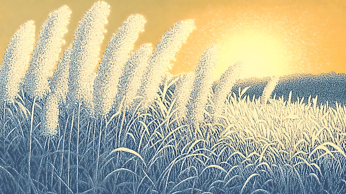 JPG 편집이미지 자연 붓터치 수채화 갈대 풍경 사람없음 노을 편집실사 자연요소 식물 CG 생태계 파일형식