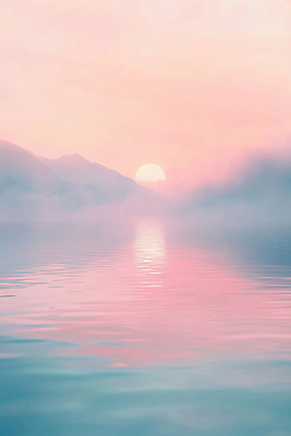 JPG 구름 편집이미지 호수 분홍색 자연 아침 풍경 사람없음 파란색 태양 반사 일출 편집실사 AI포토 AI콘텐츠 주간 자연요소 컬러 노을 CG 생태계 파일형식