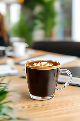 JPG 식물 편집이미지 사람없음 컵 사무실 책상 디지털합성 라떼 편집실사 AI포토 AI콘텐츠 식기 커피 가구 비즈니스 CG 파일형식