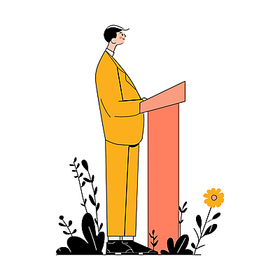 전신 식물 남자 분홍색 일러스트 비즈니스 한명 서기 성인 노란색 발표 단상 성인남자한명만 국내일러스트 AI파일 1 컬러 모션 사람 남자한명만 성인남자만 파일형식 벡터