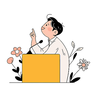 식물 남자 일러스트 비즈니스 한명 상반신 성인 노란색 가리킴 발표 마이크 단상 성인남자한명만 국내일러스트 AI파일 1 컬러 음향기기 사람 손짓 남자한명만 성인남자만 파일형식 벡터