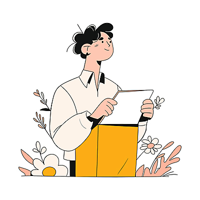 남자 꽃 일러스트 비즈니스 한명 들기 상반신 성인 노란색 발표 문서 성인남자한명만 국내일러스트 AI파일 식물 1 컬러 모션 사람 남자한명만 성인남자만 파일형식 벡터