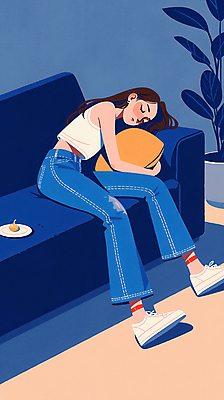 JPG 전신 그릇 여자 화분 쿠션 일러스트 휴식 실내 그림자 한명 성인 파란색 소파 눕기 기댐 잠 편안함 성인여자한명만 국내일러스트 AI일러스트 AI콘텐츠 1 식기 컬러 컨셉 의자 모션 사람 내부 감각 여자한명만 성인여자만 파일형식