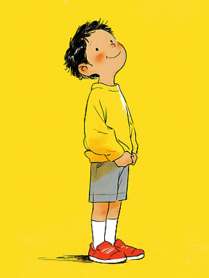 JPG 전신 남자 어린이 일러스트 한명 미소 소년 캐주얼 노란색 귀여움 편안함 손모으기 소년한명만 국내일러스트 AI일러스트 AI콘텐츠 1 옷 컬러 컨셉 표정 사람 손짓 감각 남자한명만 소년만 파일형식