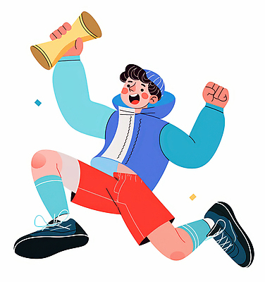 JPG 전신 모자 남자 어린이 운동화 일러스트 성공 한명 소년 점프 기쁨 만세 두루마리 상패 꽃가루 소년한명만 일러캐릭터 AI일러스트 AI콘텐츠 캐릭터 1 잡화 감정 신발 컨셉 모션 사람 가루 상_우승 남자한명만 소년만 파일형식