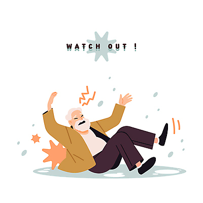 전신 할아버지 노년 남자 겨울 일러스트 경고 한명 얼음 고통 눈 미끄러짐 위험 사건 빙판 충격 낙상 넘어짐 노인남자한명만 국내일러스트 AI파일 자연요소 1 계절 감정 컨셉 모션 날씨 사람 성인 남자한명만 노인남자만 파일형식 벡터