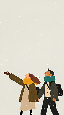 JPG 전신 커플 여자 남자 커플라이프 겨울 일러스트 성인 두명 손잡기 목도리 올려보기 눈 손뻗기 눈내림 성인만 국내일러스트 AI일러스트 AI콘텐츠 자연요소 라이프스타일 잡화 계절 관계 모션 날씨 눈_날씨 사람 파일형식