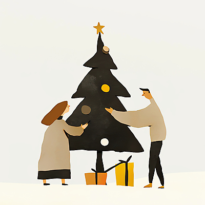 JPG 전신 커플 여자 남자 별 커플라이프 겨울 일러스트 서기 성인 두명 장식 선물상자 크리스마스트리 꾸미기 성인만 오너먼트 국내일러스트 AI일러스트 AI콘텐츠 자연요소 라이프스타일 계절 크리스마스장식 크리스마스 관계 모션 선물 사람 상자 파일형식