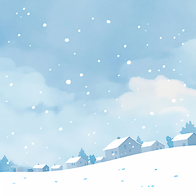 JPG 나무 구름 하늘색 겨울 일러스트 자연 하늘 주택 풍경 사람없음 설원 포근함 눈내림 국내일러스트 AI일러스트 AI콘텐츠 자연요소 식물 계절 눈_날씨 건물 파란색 감각 생태계 파일형식