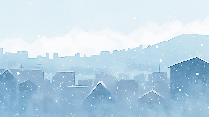 JPG 구름 실루엣 하늘색 백그라운드 겨울 일러스트 자연 하늘 지붕 산 주택 풍경 사람없음 안개 포근함 눈내림 국내일러스트 AI일러스트 AI콘텐츠 자연요소 계절 날씨 눈_날씨 촬영기법 건물 파란색 감각 생태계 파일형식