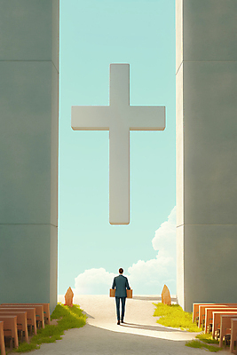 JPG 전신 구름 남자 종교 벽 하늘색 십자가 의자 일러스트 하늘 그림자 한명 서기 들기 잔디 성인 빛 교회 떠있는 신성 성인남자한명만 국내일러스트 AI일러스트 AI콘텐츠 자연요소 식물 1 가구 종교건축 모션 사람 건물 파란색 남자한명만 성인남자만 파일형식