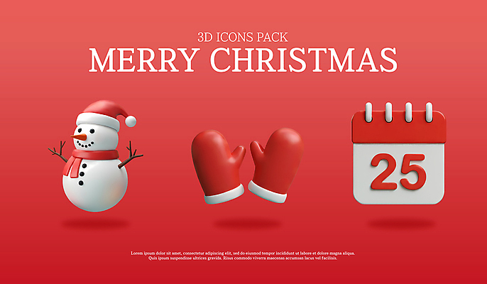 PSD 아이콘 크리스마스 겨울 산타모자 눈사람 사람없음 빨간색 세트 3D아이콘 3D 목도리 달력 입체 오브젝트 산타장갑 25일 엘리먼트 연말 모자_잡화 잡화 계절 기념일 컬러 장갑 날짜 디지털합성 파일형식