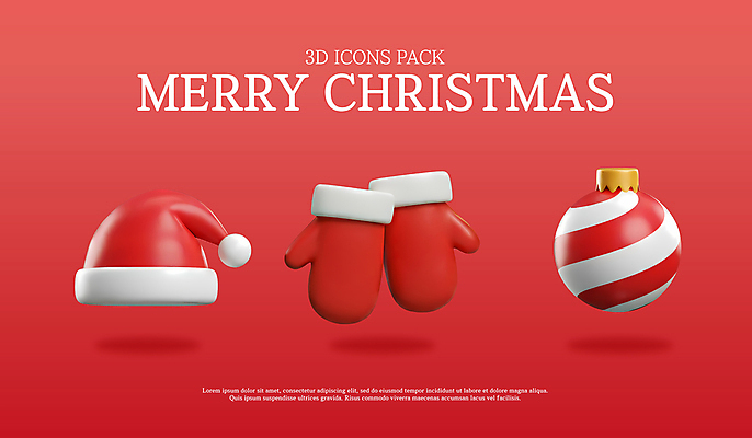 PSD 아이콘 크리스마스 겨울 산타모자 사람없음 빨간색 세트 3D아이콘 3D 입체 오브젝트 산타장갑 엘리먼트 연말 오너먼트 모자_잡화 계절 기념일 컬러 장갑 크리스마스장식 디지털합성 파일형식
