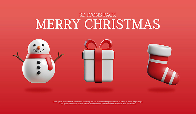 PSD 아이콘 리본 크리스마스 겨울 눈사람 사람없음 빨간색 선물상자 세트 3D아이콘 3D 목도리 입체 오브젝트 크리스마스양말 엘리먼트 연말 잡화 계절 기념일 컬러 크리스마스장식 양말 선물 상자 디지털합성 파일형식