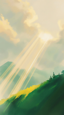 JPG 구름 일러스트 자연 하늘 산 풍경 사람없음 빛 햇빛 국내일러스트 AI일러스트 AI콘텐츠 자연요소 태양 생태계 파일형식