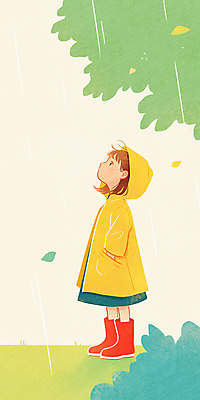 JPG 전신 여자 어린이 일러스트 나뭇잎 장화 한명 서기 소녀 노란색 올려보기 비 주머니손 우비 소녀한명만 국내일러스트 AI일러스트 AI콘텐츠 자연요소 1 옷 컬러 신발 잎 모션 날씨 사람 여자한명만 소녀만 파일형식