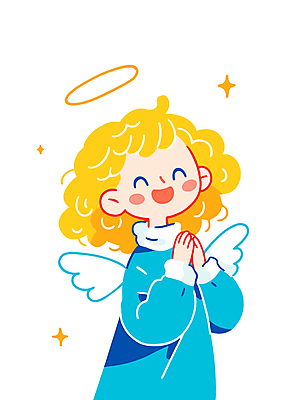 여자 어린이 하늘색 일러스트 한명 미소 웃음 소녀 상반신 노란색 평화 귀여움 기도 순수 천사날개 소녀한명만 일러캐릭터 천사링 AI파일 캐릭터 1 컬러 컨셉 날개 천사 표정 사람 파란색 여자한명만 소녀만 파일형식 벡터