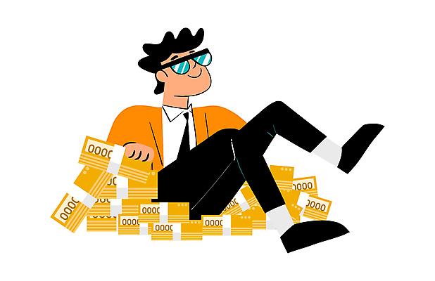 전신 남자 지폐 일러스트 성공 한명 웃음 앉기 성인 금융 선글라스 주황색 자신감 부자 부 돈다발 사치 돈더미 성인남자한명만 일러캐릭터 AI파일 캐릭터 1 감정 안경 컬러 컨셉 돈 모션 표정 사람 경제 재산 남자한명만 성인남자만 파일형식 벡터 더미