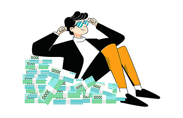 전신 남자 하늘색 지폐 일러스트 성공 한명 웃음 앉기 성인 금융 선글라스 주황색 자신감 부자 부 돈다발 사치 돈더미 성인남자한명만 일러캐릭터 AI파일 캐릭터 1 감정 안경 컬러 컨셉 돈 모션 표정 사람 경제 파란색 재산 남자한명만 성인남자만 파일형식 벡터 더미