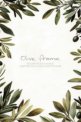 PSD 일러스트 나뭇잎 프레임 사람없음 초록색 올리브 심플 올리브열매 올리브잎 카피스페이스 국내일러스트 열매 컬러 잎 공백 파일형식