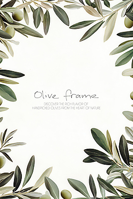 PSD 일러스트 나뭇잎 프레임 사람없음 초록색 올리브 심플 올리브열매 올리브잎 카피스페이스 국내일러스트 열매 컬러 잎 공백 파일형식