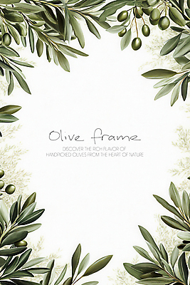 PSD 일러스트 나뭇잎 프레임 사람없음 초록색 올리브 심플 올리브열매 올리브잎 카피스페이스 국내일러스트 열매 컬러 잎 공백 파일형식