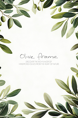 PSD 일러스트 나뭇잎 프레임 사람없음 초록색 올리브 심플 올리브열매 올리브잎 카피스페이스 국내일러스트 열매 컬러 잎 공백 파일형식