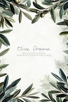 PSD 일러스트 나뭇잎 프레임 사람없음 초록색 올리브 심플 올리브열매 올리브잎 카피스페이스 국내일러스트 열매 컬러 잎 공백 파일형식