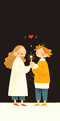 JPG 전신 여자 남자 겨울 일러스트 촛불 따뜻함 성인 두명 갈색 로맨틱 하트 심플 감성 성인만 국내일러스트 AI일러스트 AI콘텐츠 모양 계절 컬러 컨셉 초 사람 파일형식