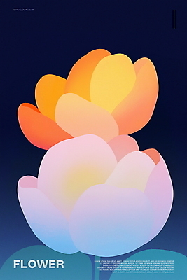 PSD 꽃 포스터 곡선 일러스트 사람없음 컬러풀 봄 화려 모던 감성 겹침 국내일러스트 식물 계절 선 컬러 컨셉 파일형식