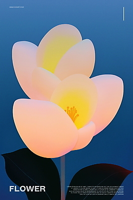 PSD 꽃 포스터 곡선 일러스트 사람없음 파란색 봄 화려 모던 국내일러스트 식물 계절 선 컬러 컨셉 파일형식