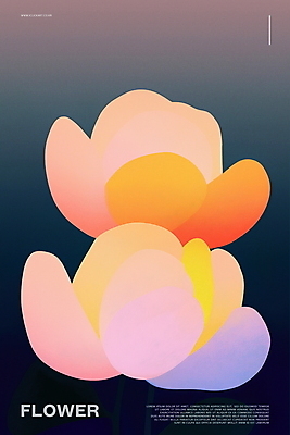 PSD 꽃 포스터 곡선 일러스트 사람없음 컬러풀 봄 화려 모던 감성 국내일러스트 식물 계절 선 컬러 컨셉 파일형식