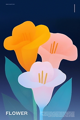 PSD 꽃 포스터 곡선 일러스트 사람없음 컬러풀 봄 화려 모던 감성 국내일러스트 식물 계절 선 컬러 컨셉 파일형식