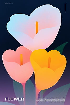 PSD 꽃 포스터 곡선 일러스트 사람없음 컬러풀 봄 화려 모던 감성 국내일러스트 식물 계절 선 컬러 컨셉 파일형식