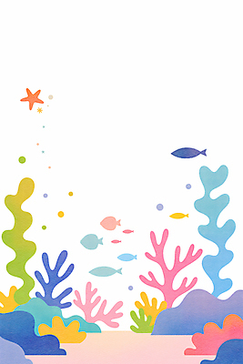 JPG 바다 일러스트 자연 어류 사람없음 컬러풀 바닷속 해초 산호 카피스페이스 국내일러스트 AI일러스트 AI콘텐츠 컬러 수중 수중동물 공백 해조류 자포동물 생태계 파일형식