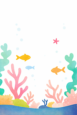 JPG 바다 일러스트 자연 불가사리 어류 사람없음 컬러풀 바닷속 해초 산호 카피스페이스 국내일러스트 AI일러스트 AI콘텐츠 컬러 극피동물 수중 수중동물 공백 해조류 자포동물 생태계 파일형식