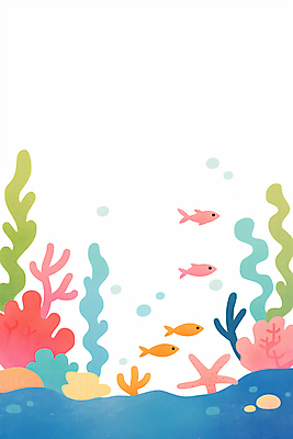 JPG 바다 일러스트 자연 불가사리 어류 사람없음 컬러풀 바닷속 해초 산호 카피스페이스 국내일러스트 AI일러스트 AI콘텐츠 컬러 극피동물 수중 수중동물 공백 해조류 자포동물 생태계 파일형식