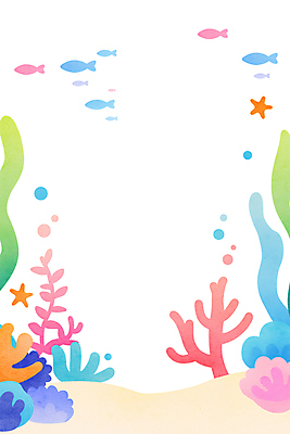 JPG 바다 일러스트 자연 불가사리 어류 사람없음 컬러풀 바닷속 해초 산호 카피스페이스 국내일러스트 AI일러스트 AI콘텐츠 컬러 극피동물 수중 수중동물 공백 해조류 자포동물 생태계 파일형식