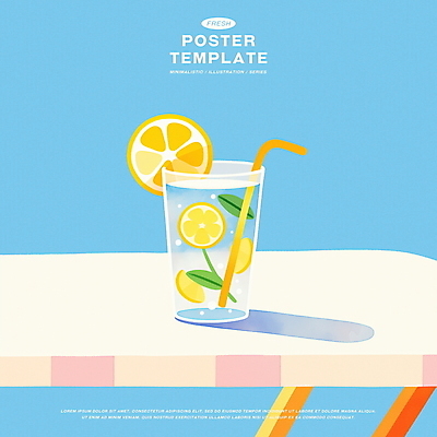 PSD 일러스트 탁자 빨대 사람없음 여름 파란색 시원함 레몬 레모네이드 허브 청량음료 탄산 국내일러스트 식물 계절 음료 컬러 가구 과일 에이드 파일형식