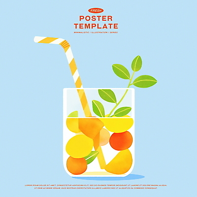 PSD 과일 일러스트 빨대 사람없음 여름 파란색 투명 시원함 허브 청량음료 탄산 국내일러스트 식물 계절 음료 컬러 파일형식