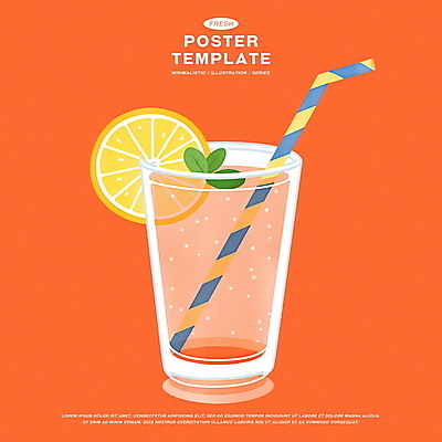 PSD 일러스트 빨대 사람없음 여름 주황색 시원함 레몬 레모네이드 허브 청량음료 탄산 국내일러스트 식물 계절 음료 컬러 과일 에이드 파일형식