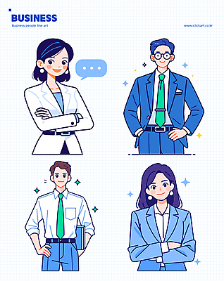 여자 남자 허리손 말풍선 스티커 일러스트 비즈니스 들기 여러명 상반신 성인 파란색 팔짱 직장인 발표 문서 주머니손 성인만 국내일러스트 AI파일 직업 컬러 포즈 다수 모션 사람 파일형식 벡터