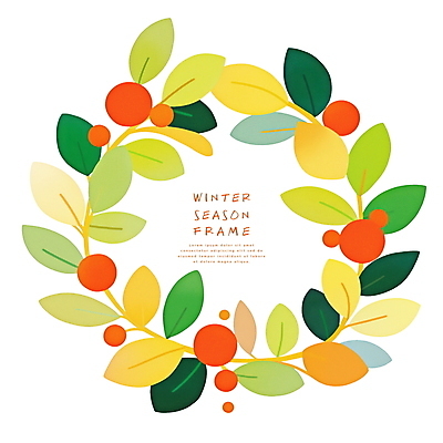 PSD 열매 크리스마스 겨울 일러스트 프레임 사람없음 초록색 원형 감성 원형프레임 리스장식 크리스마스리스 국내일러스트 도형 식물 계절 기념일 컬러 컨셉 장식 화환 파일형식