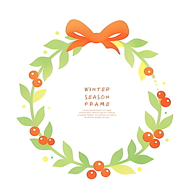 PSD 열매 리본 크리스마스 겨울 일러스트 프레임 사람없음 초록색 감성 원형프레임 리스장식 크리스마스리스 국내일러스트 식물 계절 기념일 컬러 컨셉 장식 화환 원형 파일형식