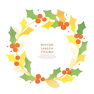 도형 식물 계절 기념일 컬러 컨셉 프레임 장식 화환 원형 파일형식 크리스마스 열매 겨울 초록색 PSD 일러스트 크리스마스리스 리스장식 사람없음 국내일러스트 감성 원형프레임