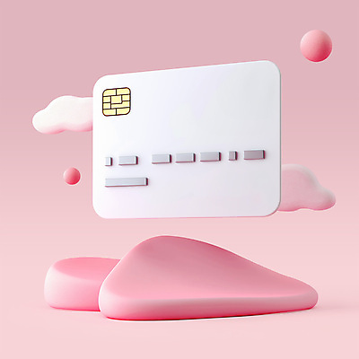 PSD 편집이미지 분홍색 사람없음 금융 원형 신용카드 오브젝트 결제 엘리먼트 편집3D 도형 컬러 경제 3D 파일형식