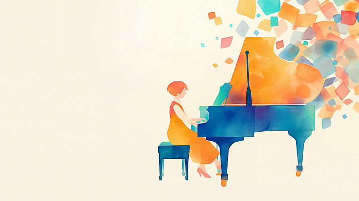 JPG 여자 예술 음악 연주 일러스트 추상 수채화 한명 사람 성인 컬러풀 피아노 감성 음악회 피아노의자 성인여자한명만 국내일러스트 AI일러스트 AI콘텐츠 1 컬러 컨셉 무늬 의자 문화예술 공연 건반악기 여자한명만 성인여자만 파일형식
