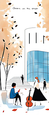 JPG 전신 나무 공원 여자 남자 낙엽 연주 일러스트 자연 앉기 풍경 여러명 성인 파란색 햇빛 계단 공연 가을 첼로 성인만 국내일러스트 AI일러스트 AI콘텐츠 식물 계절 공공시설 음악 컬러 다수 잎 모션 사람 이벤트 태양 생태계 파일형식 찰현악기