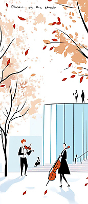 JPG 전신 나무 공원 여자 남자 낙엽 연주 일러스트 여러명 성인 파란색 계단 공연 감상 가을 바이올린 첼로 성인만 국내일러스트 AI일러스트 AI콘텐츠 식물 계절 공공시설 음악 컬러 다수 잎 현악기 사람 이벤트 파일형식 찰현악기